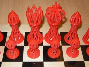 hyperboloid chess set hyperbolic mathematical art 3d print model - Mito3D