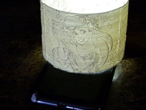 little mermaid 360 lithophane decor ariel lampshade tea lite 3d print model - Mito3D