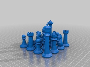 chess pieces game peices 3d print model - Mito3D