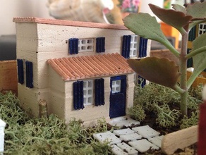 casa in miniatura del mediterraneo 2 all'aperto e giardino miniature 3d print model - Mito3D