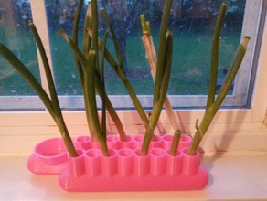 personalizzabile vege & tubi di fiori supportless stampa singola cucina sala da pranzo asparagi countertopchallenge customizer fiore barattolo porri rosa scalogno il vaso verdure 3d print model - Mito3D