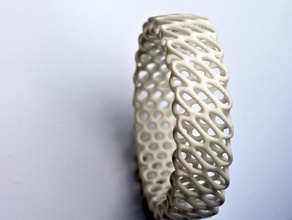 diagrid bracelet other 3d 3dprint bangle cellular generative nervoussystem jewelry 3d print model - Mito3D