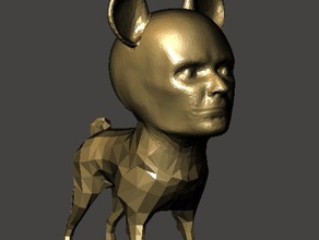 visage humain chien de l'homme 3d print model - Mito3D