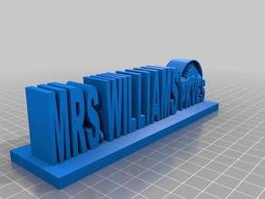 mrs williams nameplate 3d printing 3d print model - Mito3D