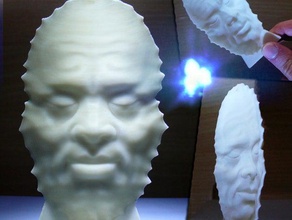 illusion face sculptures effect light optical trick 3d print model - Mito3D