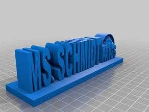 ms schmidt nameplate 3d printing 3d print model - Mito3D
