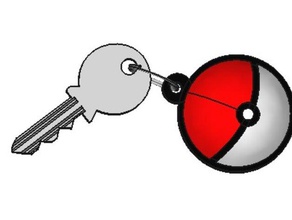 pokey-chaîne de porte-clés la chaîne freecad clé un trousseau clés pokeball pokemon patrimoine technologique 3d print model - Mito3D