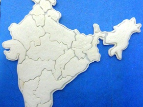 Karte von Indien-puzzle lernen 3d print model - Mito3D