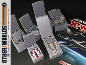 x-wing miniatures game ship boxes toy & accessories bin board star wars tiny box xwing 3d print model - Mito3D
