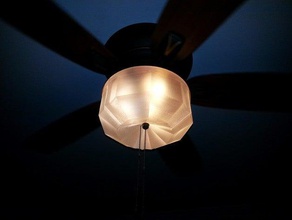ventilateur de plafond globe décor la lampe lumière openscad en spirale 3d print model - Mito3D