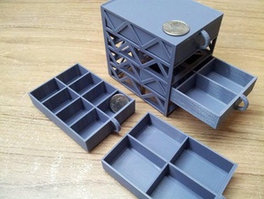 mini drawers stackable organization organizer storage 3d print model - Mito3D
