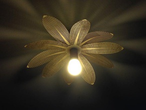flor de la lámpara del laser decoración corte el láser orgánica madera contrachapada tec lab zhdk 3d print model - Mito3D