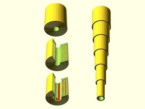 tubo de extensão outros openscad paramétrico telescópico encurtando 3d print model - Mito3D