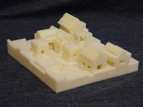minecraft mini village bâtiments et structures de maison 3d print model - Mito3D