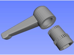 levier serrage pour crou 12mm hand tools 3d print model - Mito3D