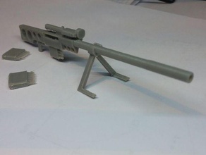 futuristische heavy sniper rifle abnehmbare clip Requisiten futuristisch gun Gewehr-Gewehr bewegliche Teile Gewehr 3d print model - Mito3D