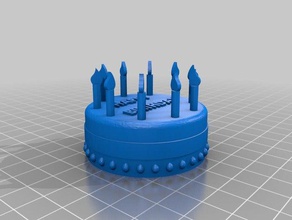 birthday cake remix food & drink bday candles 3d print model - Mito3D