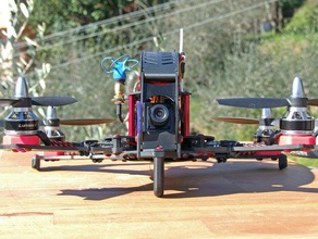 atas desafío 265 frente landing skid 10 inclinado motores r c vehículos multicopter multirotor quadcopter 3d print model - Mito3D