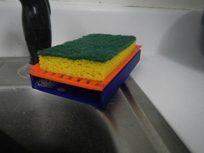 sponge home kitchen & dining caddy countertopchallenge dish holder soap trey your wild world 3d print model - Mito3D