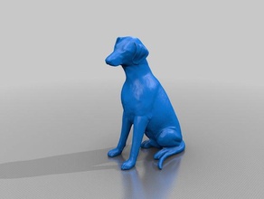 sitting natural doberman pets dog 3d print model - Mito3D