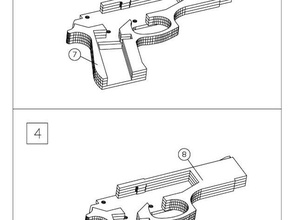 m9 rubber band gun mechanical toys toy 3d print model - Mito3D