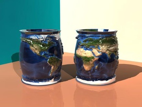 planisferio florero art el mundo 3d print model - Mito3D