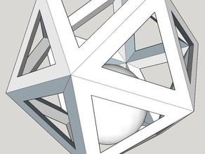 platonic icosahedron cage ball math art 3d print model - Mito3D
