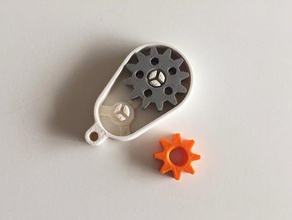 modified gearbox keychain 3d print model - Mito3D