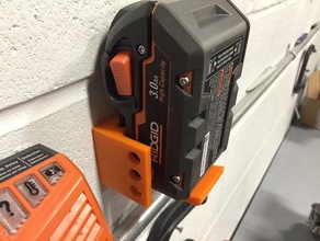 battery wall mount hand tools holder drill ridgid 3d print model - Mito3D