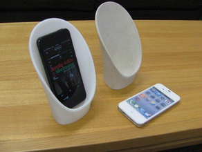 megáfono smartphone móvil de manos libres iphone la música el altavoz stand 3d print model - Mito3D