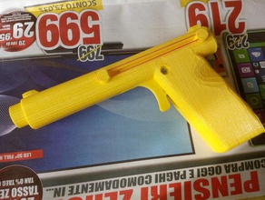 toy gun shooting nerf bullets mechanical toys rubberband 3d print model - Mito3D