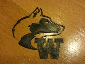 washington huskies logo segni e loghi husky seattle udub università uw 3d print model - Mito3D