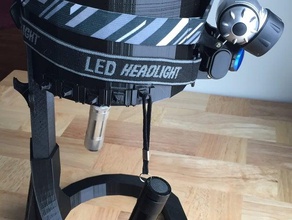 head light stand tools flashlight holder headlight led organizer 3d print model - Mito3D