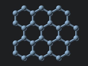 paramétrico de grafeno molecular modelo retangular física e astronomia o grafite hex lattice molécula openscad 3d print model - Mito3D