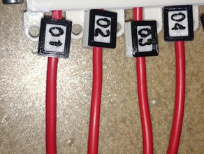 cabo de etiqueta eletrônica o personalizável rótulo os números fio 3d print model - Mito3D