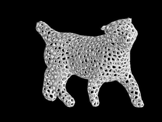 voronoi cat animali animale domestico 3D print model - Mito3D