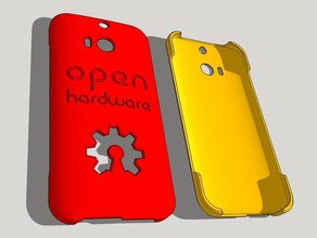 htc one m8 case ''open hardware'' mobile phone cell logo open hardware source protective 3d print model - Mito3D