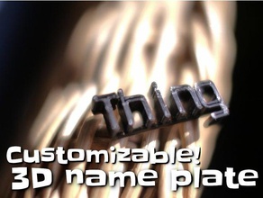 personalizável 3d placa de nome esculturas configurável personalizador sistemas hq o do tag openscad paramétrico parametrizável scad escultura suprimentos supportless texto 3d print model - Mito3D