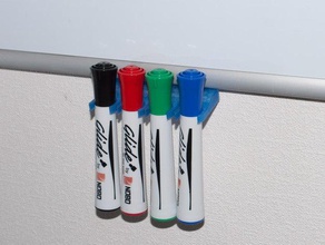 whiteboard pen holder office board dry erase marker stationary white 3d print model - Mito3D