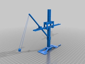 rubber band-powered floating-arm trebuchet assembled 3d printing catapult launch mini miniature projectile throw 3d print model - Mito3D