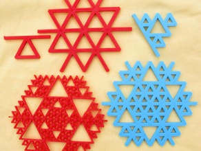 seis veces koch tipo de fractales matemáticas art openscad 3d print model - Mito3D