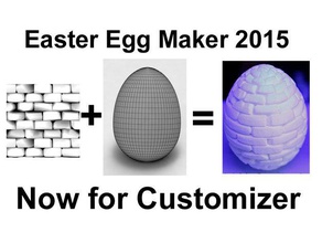 personnalisation de l'oeuf pâques maker 2015 l'art des outils customizer carte profondeur œuf hauteur la table image openscad bibliothèque 3d print model - Mito3D