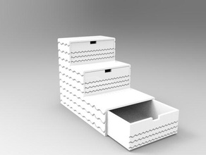 wave kitchen countertop staircase shaped storage unit & dining cabinet countertopchallenge drawers 3d print model - Mito3D