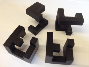 pifpaf turno quebra-cabeças 3d conector intertravamento impresso supportless 3d print model - Mito3D