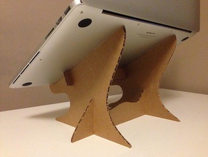 cardboard laptop stand v2 office apple macbook pro retina 15 3d print model - Mito3D