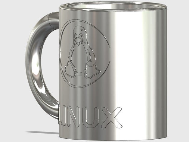 linux taza de café tux la oficina el copa tux- pingüino 3D print model - Mito3D