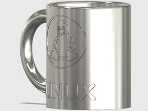 linux coffee mug tux office cup tux- penguin 3d print model - Mito3D