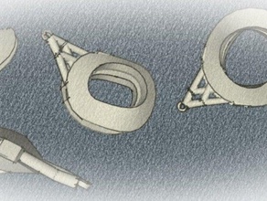 tägliche Ohrring 38 verzogen dual ring andere täglich Ohrringe Schmuck 3d print model - Mito3D