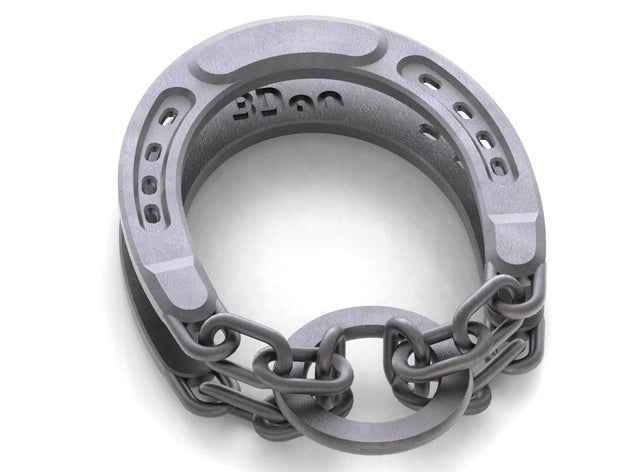 chained horseshoe puzzle puzzles chain chains free game horse ring shoe shoes 3D print model - Mito3D