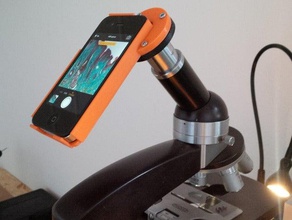 iphone4 microscope holder mobile phone case iphone meopta microphotopraph ocular 3d print model - Mito3D